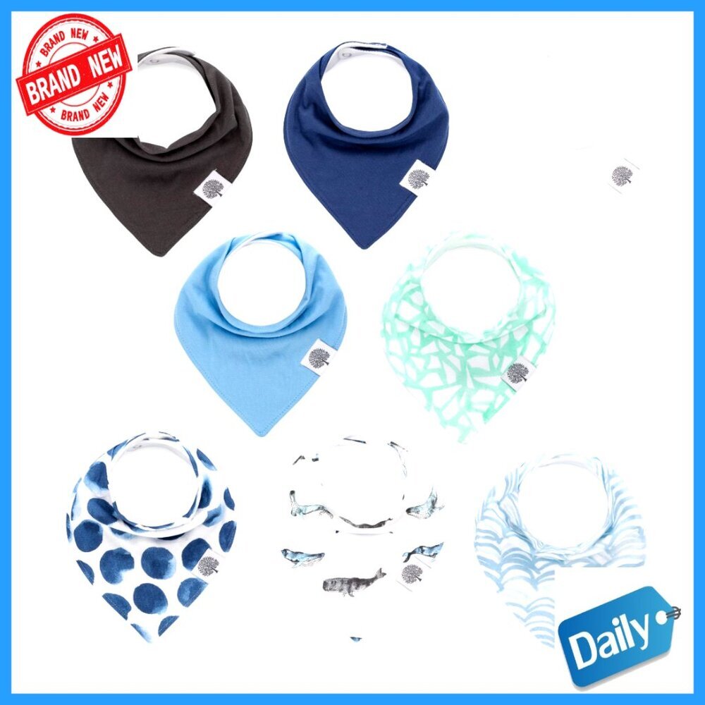 Soft Drool Bibs for Babies, Adjustable Snaps, 8-Pack Set